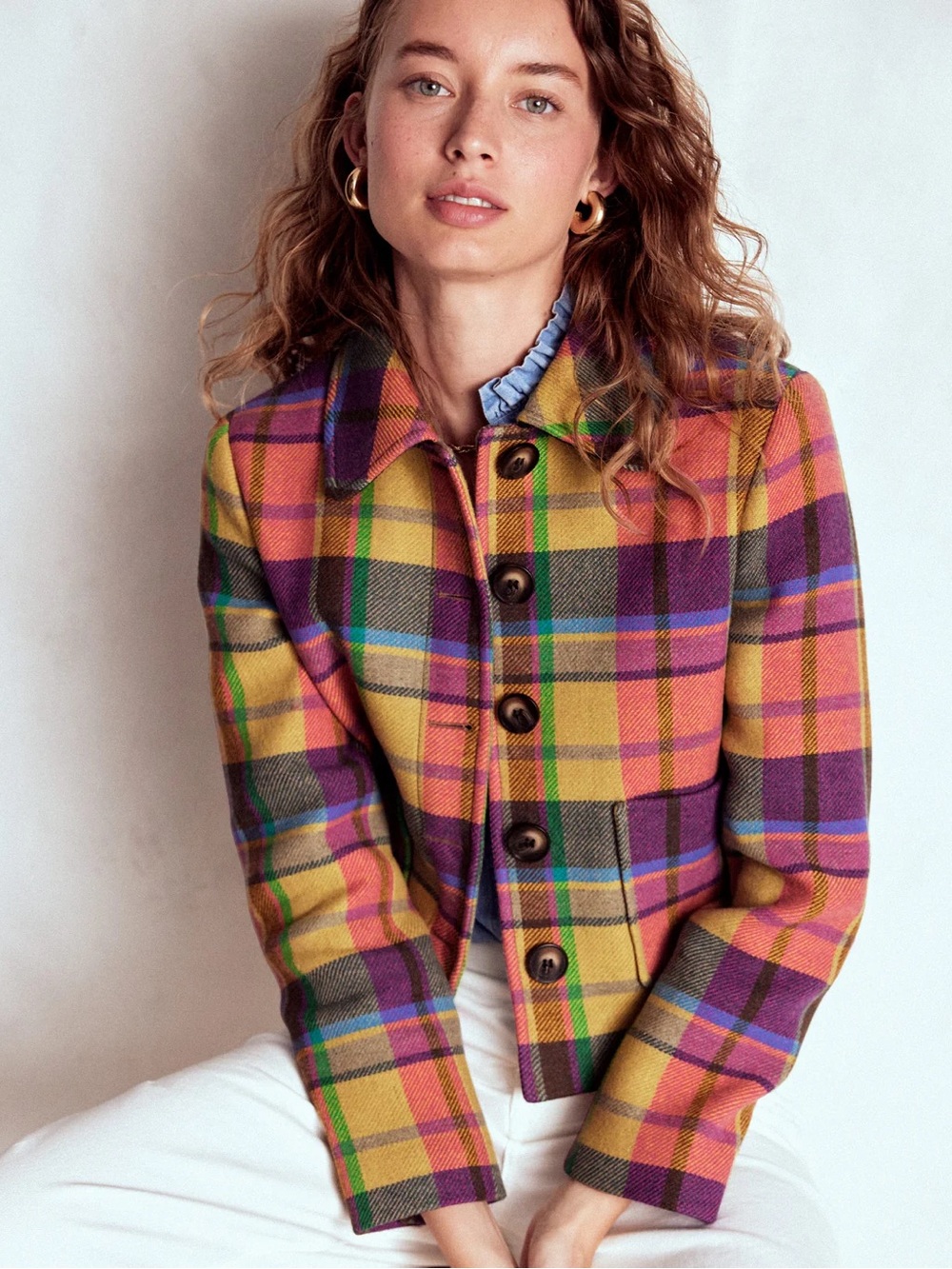 BODEN KNIGHTSBRIDGE WOOL JACKET IN MULTI CHECK - Picture 11 of 13